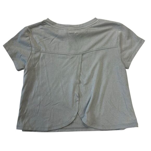 Xersion Girls Sz S 7/8 Short Sleeve Be Strong T-Shirt Blue Split Back Quick Dri - Picture 2 of 9